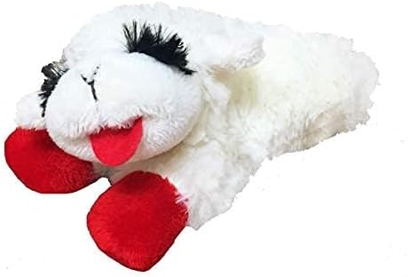 Multipet Mini Lamb Chop Officially Licensed, Plush, Squeak Pet Toy (White, 10')