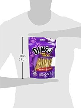 Dingo Twist Sticks with Peanut Butter; Rawhide Treats for Small, Medium, and Large Dogs 25-Count