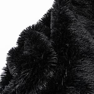 Black Fluffy Waterproof Caling Blanket for Big Dogs Fuzzy Long Faux Fur Pet Blankets for King Size Bed Covers (Black,XL-85x57in)