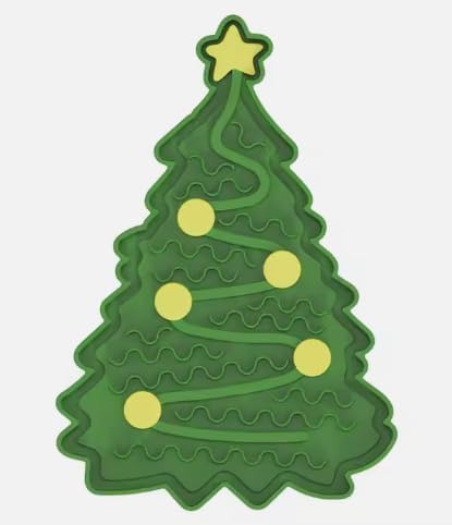 Jolly Tree Lick Mat - Holiday Slow Feeder for Pets, Green