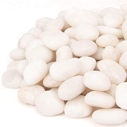 18 Pounds Decorative Pebbles, White Stones, White River Rock, Natural Aquarium Gravel, Garden Decor Rocks