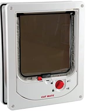 Cat Mate 4-Way-Locking Electromagnetic Cat Flap (254) - Exclusive Entry Collar Magnet Operated, for Small to Average-Sized Cats, for UPVC, Wood and Wall, White