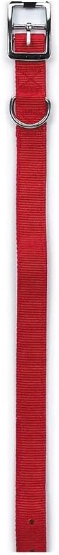 Bright Red Dog Collars Double Thick Nylon Strong Metal Buckle Heavy Duty (13 to 16 Inch)
