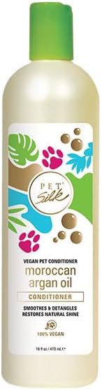 Pet Silk Vegan Moroccan Argan Oil Conditioner, Beneficial for Pets That Have Dry, Sensitive or Dull Coats, Provides Deep Hydration, Nourishment and Improves The Coat, Infused w/Argan Oil (16oz)