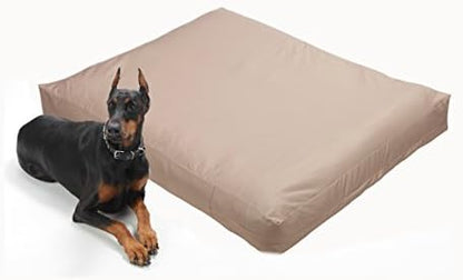 Dog Bed Cover – Waterproof Cover for Dog Bed – Heavy Duty, Machine Washable Zippered Liner – Durable, USA-Made Fabric for Pets – Ideal Pet Bedding Protector for Accidents and Messes - Medium (Tan)