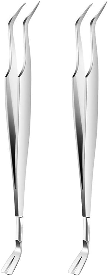 2Pcs Silver Stainless Steel Tick Tweezers Dual Tipped Tick Remover Tool First Aid Tweezers Tick Killer Tweezer for Human Dogs Cats Tick Remover Tools Flea and Tick Control