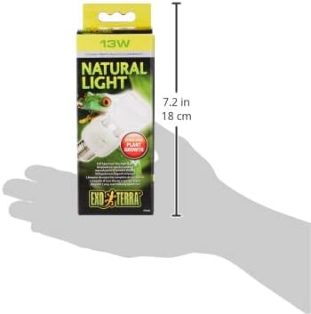 Exo Terra Repti-Glo 2.0 Compact Fluorescent Full Spectrum Terrarium Lamp, 13-Watt (Natural Light)