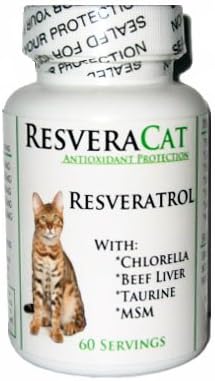 ResveraCat Anti Aging Cat Formula 99% Trans Resveratrol Powder, MSM, Taurine, Chlorella, Beef Liver