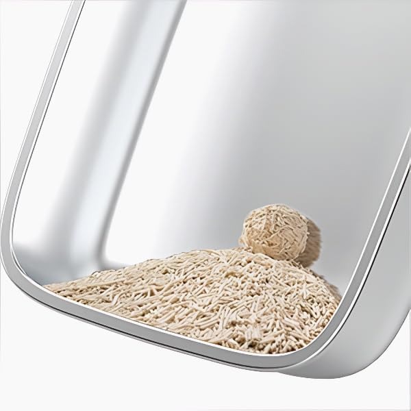 Stainless Steel Cat Litter Box, Enclosed Top Entry with 180° Flip Lid, XL Large Anti-Leak Litter Pan for Big Cats, Odor-Proof & Easy Clean, Includes Scoop (Grey)