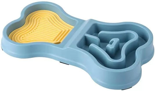 1 pcs Bone Shaped Dual-Purpose Slow Food Dispenser Bowl Anti Bulging Dispenser Suction Cup Suitable for Indoor and Outdoor Pet Feeding of All Breeds