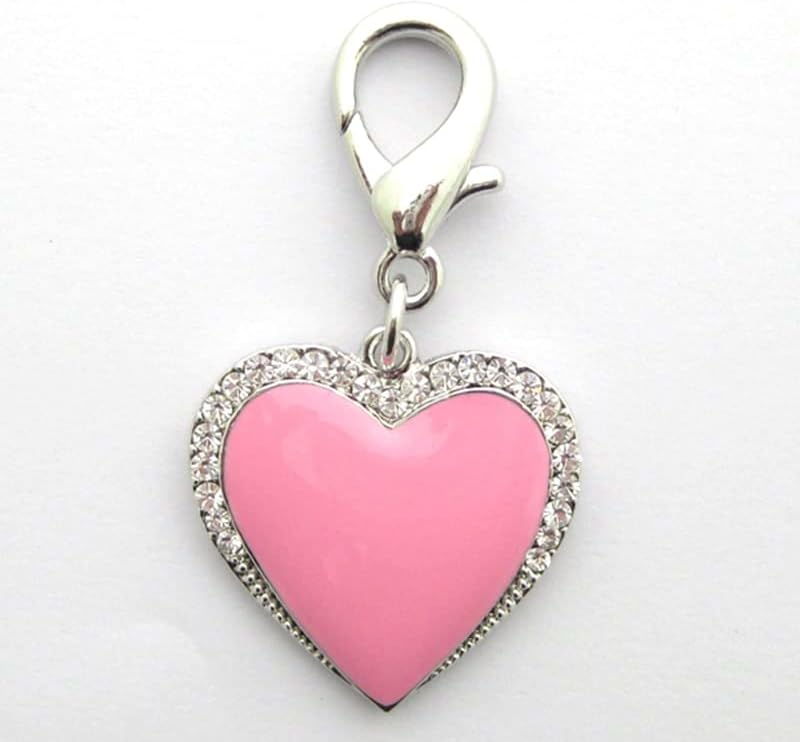 Dog Cat Rhinestones Love Charm Pendant Jewelry Pet Puppy Necklace Collar Accessory