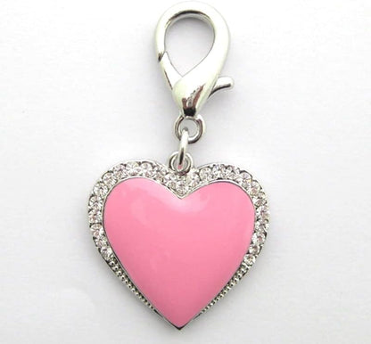 Dog Cat Rhinestones Love Charm Pendant Jewelry Pet Puppy Necklace Collar Accessory