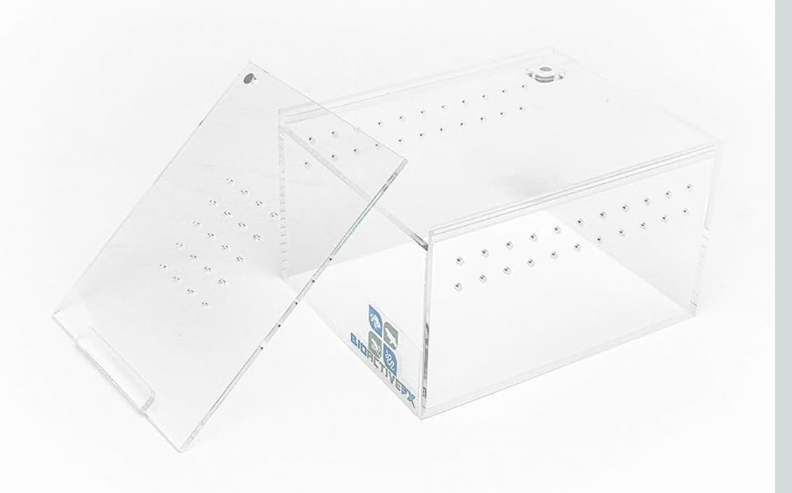 Acrylic Terrarium – Magnetic Mini & Nano Enclosures for Reptiles, Amphibians, Invertebrates, Tarantulas, Scorpions, Frogs, Geckos & Exotic Pets (5 x 4 x 3 inches, 0.26 Gallon)