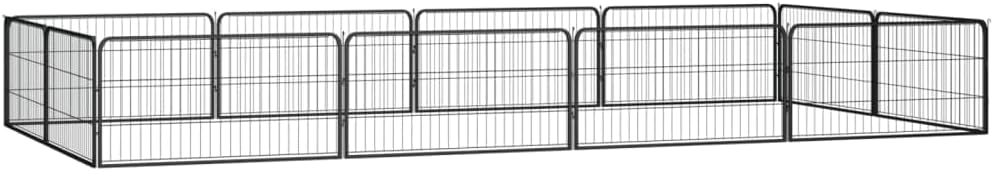 LUMILAND Safe Play Area with 12-Panel Dog Playpen, Durable Powder-Coated Steel for Indoor/Outdoor Use, Black