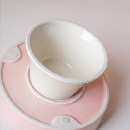 Slow Feeder Dog Bowl, Elevated Ceramic Dog Bowls for Small & Medium Pets – Slow Feeder Bowl, Puppy Essentials, Pet Supplies, Durable & Easy to Clean (Pink)