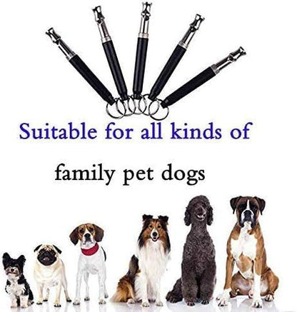 Dog Whistle to Stop Barking,Adjustable Pitch Ultrasonic Training Whistle Silent Bark Control for Dogs-2 Pack Dog Whistle with Free Lanyard Strap
