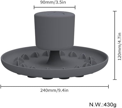 Slow Feeder Dog Bowl with Suction Base - Rocking Snuffle Mat for Quick to eat Pets, 4-Size Food Puzzle Feeder, Dishwasher Safe BPA-Free Silicone for Cats/Dogs