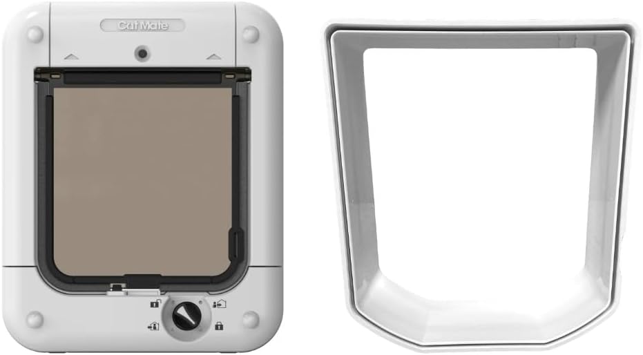 Cat Mate Microchip Activated Cat Flap Bundle, Includes Pet Door (360) & Elite Wall Liner (308) - Microchip Entry Control of up to 30 Cats or Small Dogs, Single/Multiple Glazing, UPVC, Walls & Wood