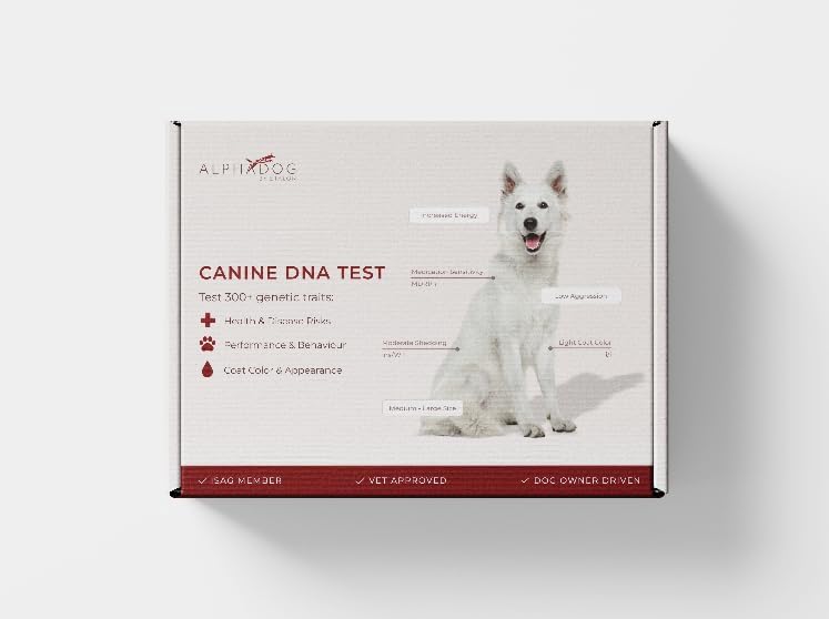AlphaDog DNA Complete Dog DNA Test Kit – Clinical Grade, Breeder Preferred, and Vet-Approved - Includes Breed Analysis, Health Traits, Behavior Traits, & Coat Traits