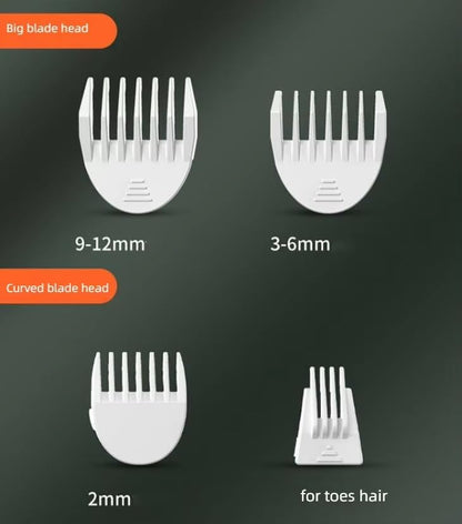 Dog Clippers Grooming Kit Hair Clipper-Low Noise Paw Trimmer- Rechargeable - Cordless Electric Quiet Nail Grinder Shaver for Cats and Other Pets (White)