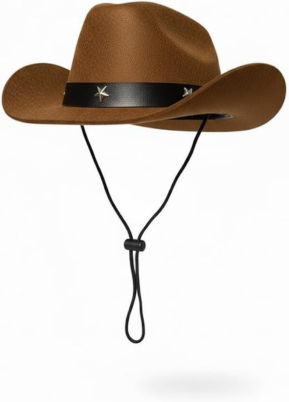 Pet Cowboy Hat – Brown Felt Western Hat for Dogs and Cats
