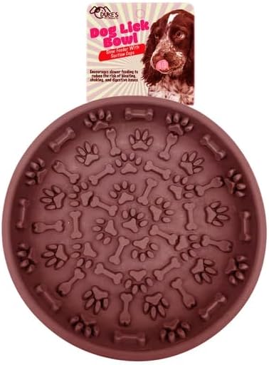 Red Silicone Dog Lick Mat Feeding Bowl, Pet Food and Water Dish
