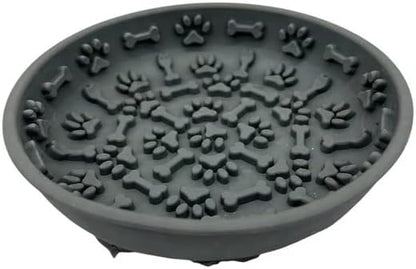 Grey Silicone Dog Lick Mat Feeding Bowl, Pet Food and Water Dish