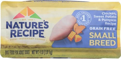 Nature's Recipe Grain Free Small Breed Dry Dog Food, Chicken, Sweet Potato & Pumpkin Recipe, 4 lb. Bag