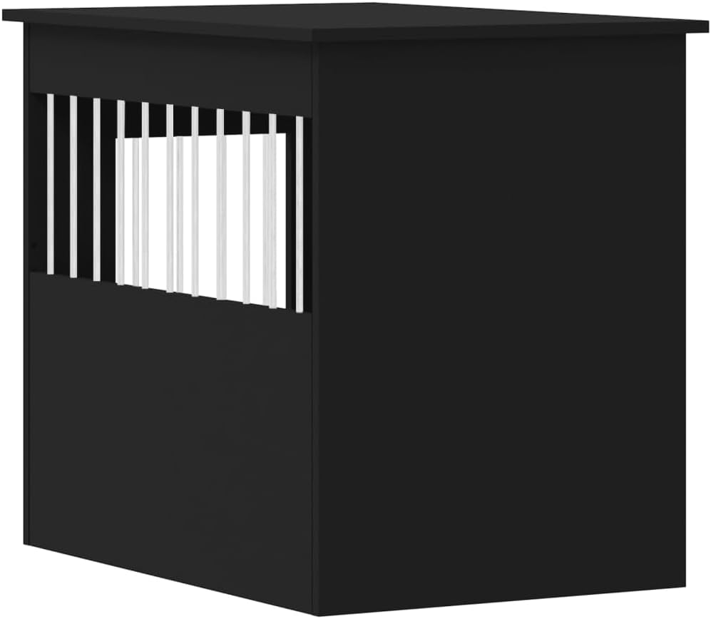 LUMILAND Stylish Dog Crate Furniture for Comfort and, 2-in-1 End Table and Cozy Kennel, Black