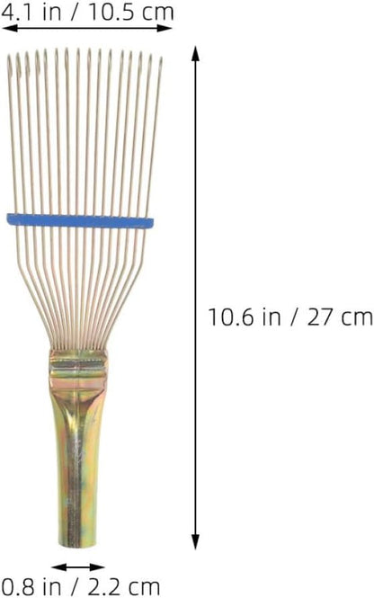 Homoyoyo Sheep Wool Comb Brush and Horse Hair Rake for Livestock Grooming, 23Cm Small Yellow Deshedding Tool for Cattle and Farm Animal Hair Removal