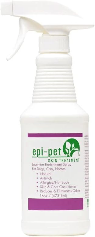 Epi-Pet Veterinary Formulated Dog Hot Spot and Dog Itch Spray, Pet Skin Treatment Spray for Allergies, Deshedding and Redness, Use it as Skin and Coat Conditioner (16 Fl Oz (Pack of 1), Lavender)