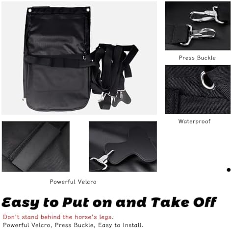 Horse Manure Catcher Bag - Waterproof Equine Diaper for Small/Medium/Large Horses, Lightweight Muck Bag for Easy Riding Cleanup, Size L