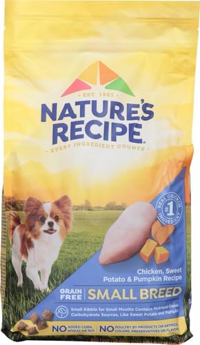 Nature's Recipe Grain Free Small Breed Dry Dog Food, Chicken, Sweet Potato & Pumpkin Recipe, 4 lb. Bag