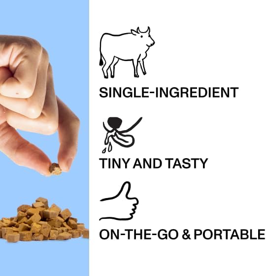 Spot & Tango Beef Dog Training Treats - 100% Beef Liver, Freeze-Dried Dog Snack - Grain & Gluten-Free - for Small, Medium, and Large Dogs - for Puppies Through Seniors