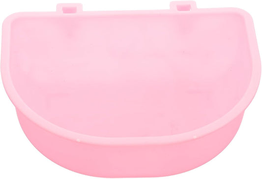 Hanging Pet Bowl Plastic Small Round Dog Bowl with Holder Pink for Puppies and Cats Suitable for Travel and Kennel Use