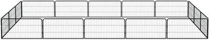 LUMILAND Create a Safe Play Area with 16-Panel Dog Playpen, Durable Powder-Coated Steel, Versatile Assembly Options, Black