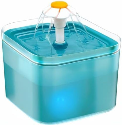 Cat Water Fountain for Drinking: Automatic Dog Bowl Dispenser - Pet Waterer Bowls Fountains - Auto Cats Dish Supplies - Quiet Animal Watering Machine - 67oz/2L Green Kitty Drink Dishes - AONBOY