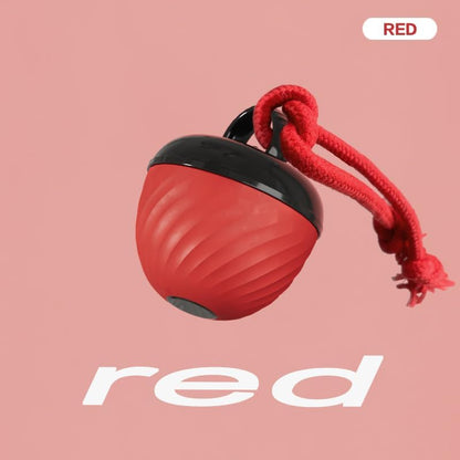 Smart Interactive Pet Toy Ball with USB Charging, 3 Modes Automatic Moving Bouncing Ball with Rope for Dogs and Cats, Red