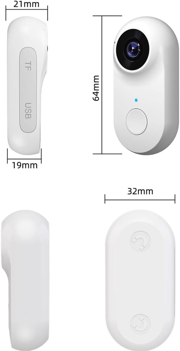 1080P Pet Camera Collar, HD Wearable Action Cam for Cats & Small Dogs - Wireless Mini Body Camera with Wide Angle, Adjustable Mount for Collar, Helmet, Bike (No WiFi Needed)