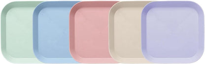 5pcs Whisker Fatigue Cat Bowl - 5.5 Inch Shallow Cat Food Dish Wide Cats Wet Feeding Bowls, PET Plate for Kittens and Short Legged Cats, Wheat Straw