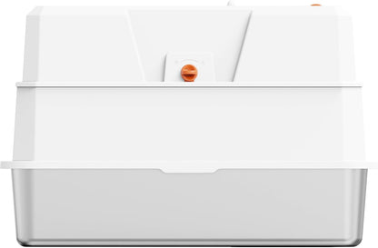 SZEE Stainless Steel Litter Box, Large Size, Fully/Half Enclosed Design, Foldable Front Door for Scooping, Activated Charcoal Odor Control, Prevent Splashing Out