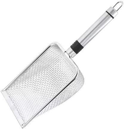 Kitten Growth Co. Cat Litter Scooper with Holder, Stainless Steel Mesh Litter Scoop, Sturdy Litter Cleaner Corner Shovel, Easy to Clean, Non-Slip Handle, Suitable for All cat Litter (2.0mm)