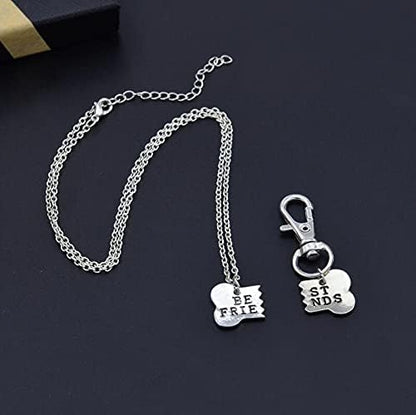 Guqqeuc Best Friend Christmas Gifts Dog Bone Necklace Keychain Set for Dog Human Jewelry Set Pet Owner Birthday Friendship Gifts