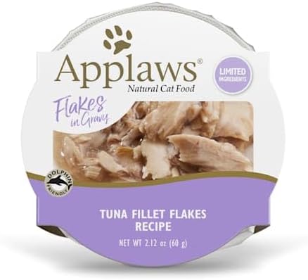 Applaws Natural Tuna Flakes in Gravy Wet Cat Food, 2.12 oz., Case of 18, 18 X 2.12 OZ