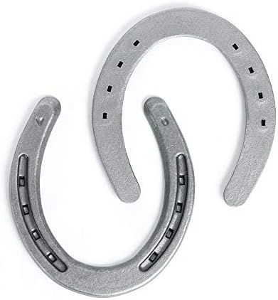 Steel Horseshoes Set for Horses, Crafts, Decorations and Backyard Games - Plain Shoe Size 0 - Sand Blasted 10 Shoes
