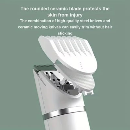 Dog Clippers Grooming Kit Hair Clipper-Low Noise Paw Trimmer- Rechargeable - Cordless Electric Quiet Nail Grinder Shaver for Cats and Other Pets (White)