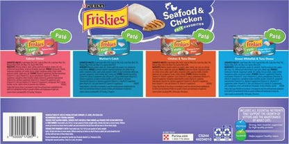 Friskies Purina Pate Wet Cat Food Variety Pack Seafood and Chicken Pate Favorites 40ct VP - (Pack of 80) 5.5 oz. Cans