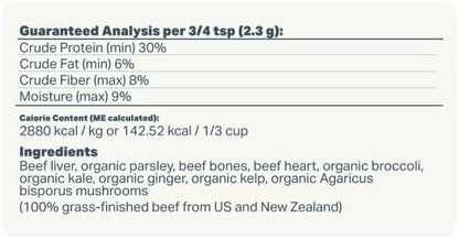 FOUR LEAF ROVER Meat Mixer - Premium Dog Food Base Mix for Homemade Dog Food - Easy to Prepare, Serve Cooked or Raw, with Grass-Finished Beef and Organic Greens - Grain Free 1.09 lbs