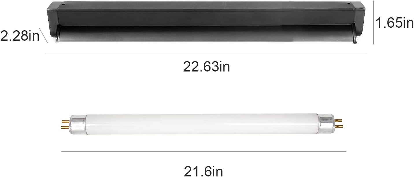 REPTI ZOO T5 HO UVB Lighting Combo Kit, Terrarium Hood Comes with Desert 10.0 UVB T5 Lamp (24W)