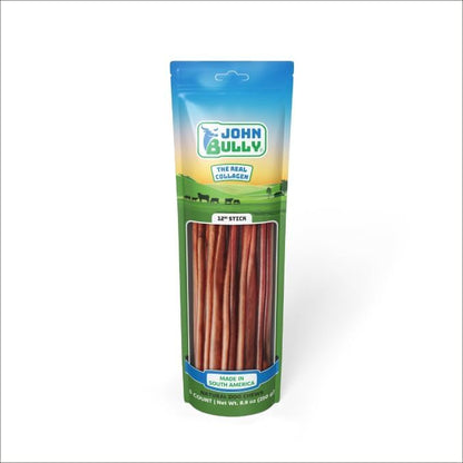 john bully Collagen Stick 12" 5PK, The Best Option for Your Dog, 100% Natural, Rich in Protein, Highly Digestible, Gluten Free,Premium Grade Quality,Odor Free The Real Collagen